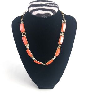 Vintage Signed Coro Orange Thermoset Necklace